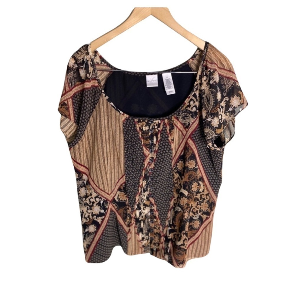 Emma James Paisley Floral Blouse Top Size 16